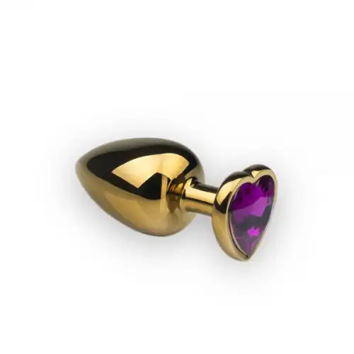 Анальная пробка,Gold Heart Amethyst, L photo 1