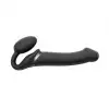 Безремневой страпон с вибрацией Strap-On-Me Vibrating Black L, диаметр 3,7см, пульт ДУ, регулируемый photo 7