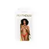 Трусики-тонг Penthouse Dangerous Darling L/XL Red, кружево, высокая посадка, вырез спереди, бантик photo 3