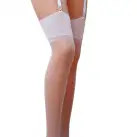 Классические чулки под пояс с широкой резинкой ST001 3/4 bianco - Passion photo 1