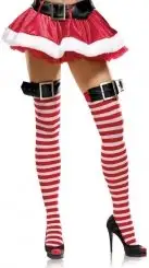 Чулки новогодние с ремешками NYLON STRIPED STOCKINGS S-M photo 1