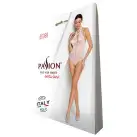 Бодистокинг с декольте Passion BS088 white, имитация корсетной шнуровки photo 6