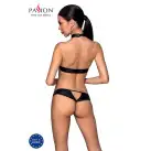 Комплект: открытый топ и трусики из эко-кожи Malwia Set with Open Bra black L/XL — Passion photo 2