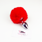 Металлическая анальная пробка с хвостиком 7.5смХ2.7см photo 5